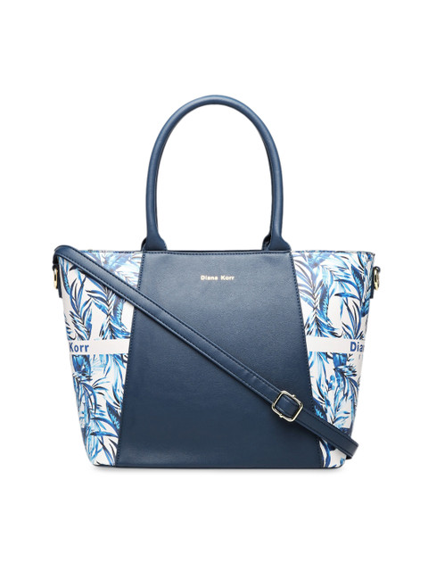 

Diana Korr Blue & White Printed Handheld Bag