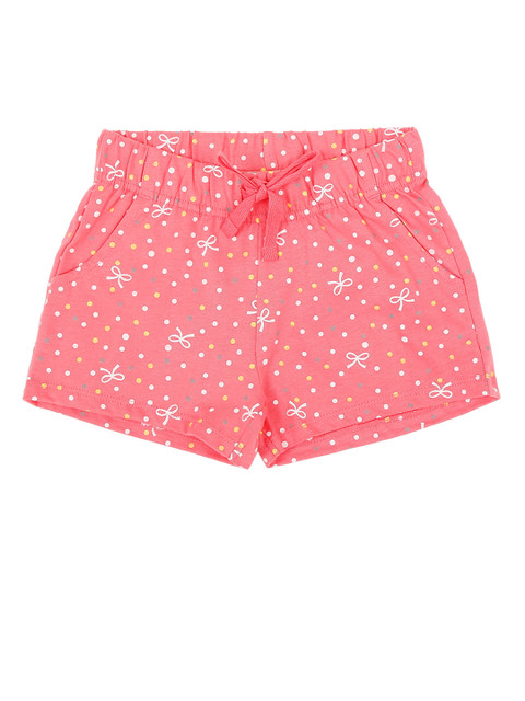 

Pantaloons Junior Girls Pink & White Printed Regular Fit Regular Shorts
