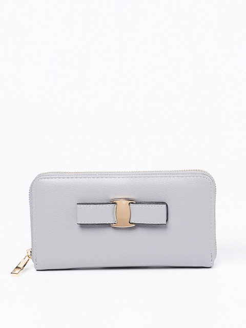 

Ginger by Lifestyle Women Grey Solid Zip Around Wallet