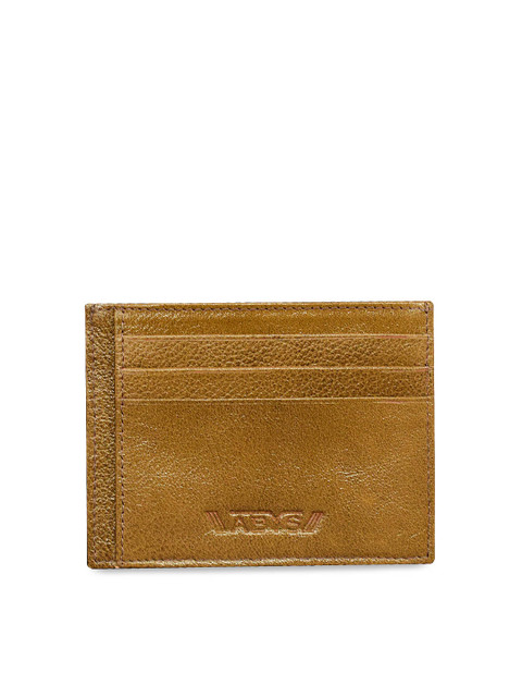 

ABYS Unisex Tan Brown Solid Leather Card Holder