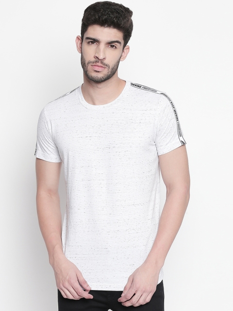 

Mufti Men White Self Design Round Neck T-shirt