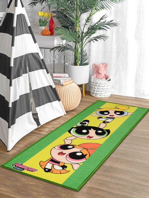 

Saral Home Green & Yellow Powerpuff Girls Printed Anti-Skid Runner