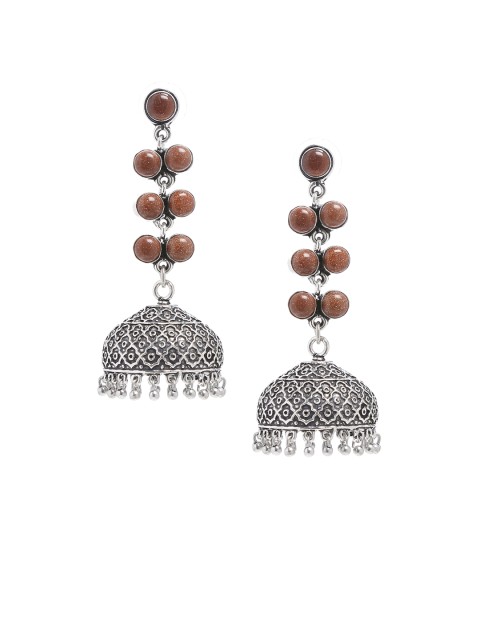 

Bamboo Tree Jewels Brown Dome Shaped Jhumkas