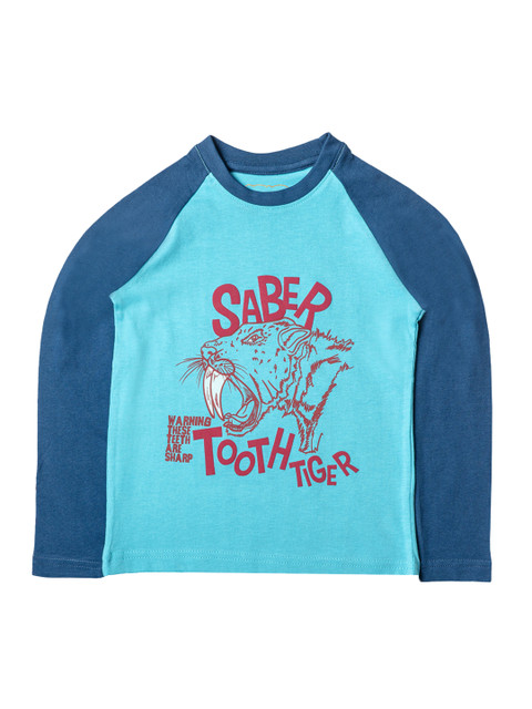 

Kid Studio Boys Blue Printed Round Neck T-shirt