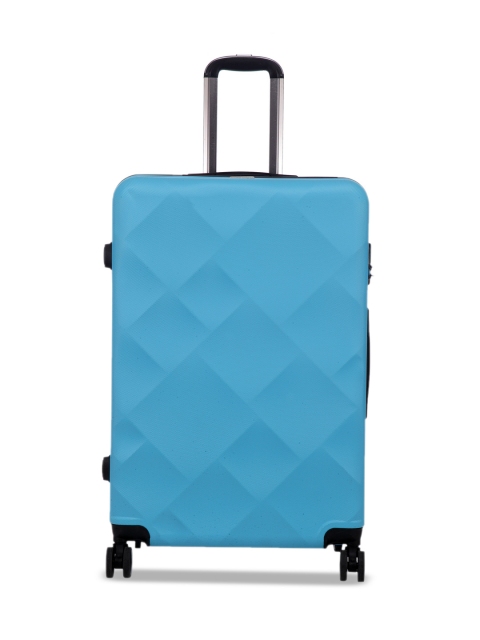 

Teakwood Leathers Blue Textured Hard-Sided Large Trolley Suitcase