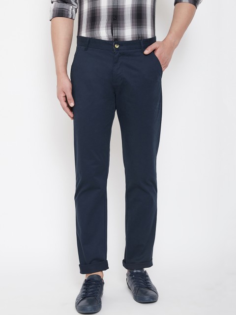 

JUMP USA Men Navy Blue Slim Fit Solid Regular Trousers