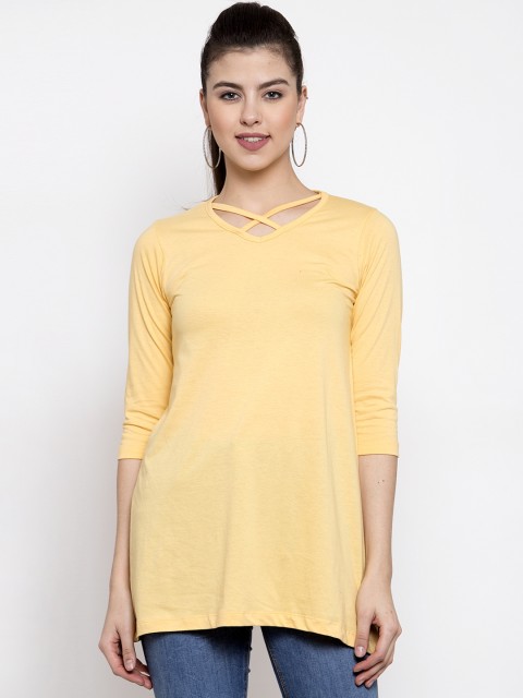 

Kalt Women Yellow Solid Tunic