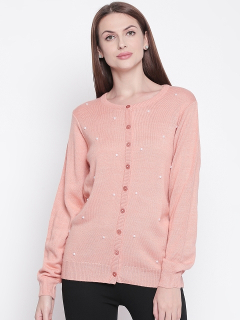 

RANGMANCH BY PANTALOONS Women Pink Solid Cardigan Sweater