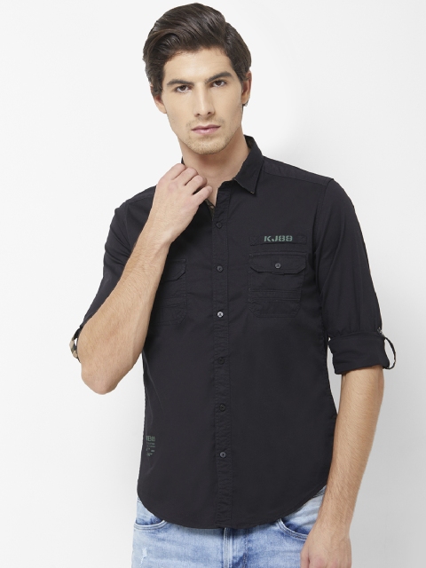 

Killer Men Black Regular Fit Solid Casual Shirt