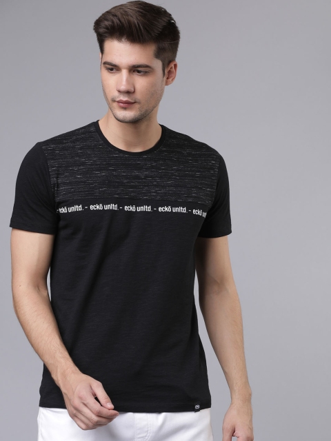 

Ecko Unltd Men Black Printed Round Neck T-shirt