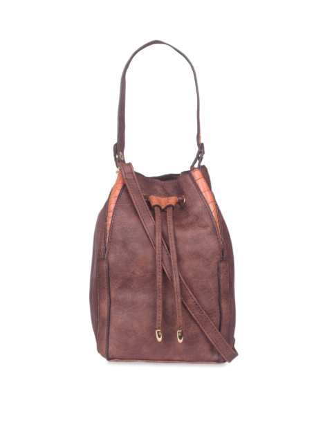 

Bagkok Brown Colourblocked Shoulder Bag