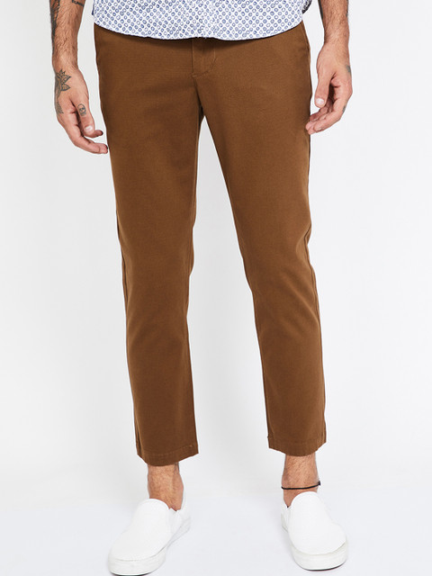 

CODE by Lifestyle Men Brown Skinny Fit Solid Regular Trousers