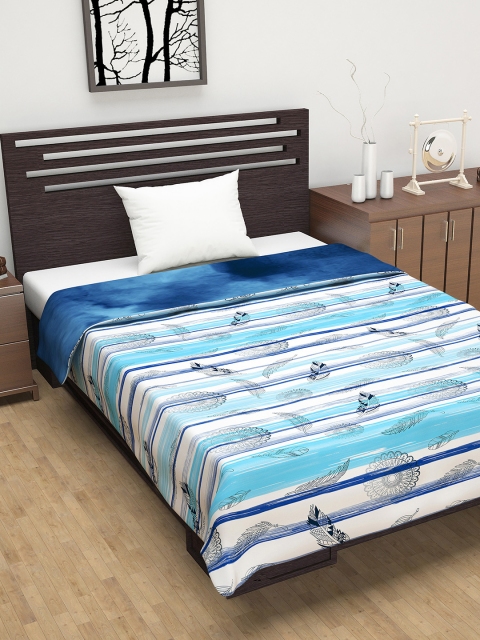 

Divine Casa Navy Blue & Blue Abstract AC Room 120 GSM Single Bed Dohar