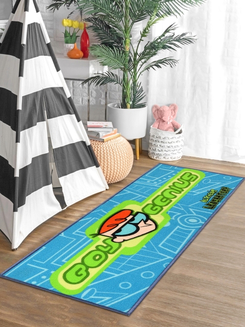 

Saral Home Turquoise Blue & Green Dexters Laboratory Printed Anti-Skid Runner