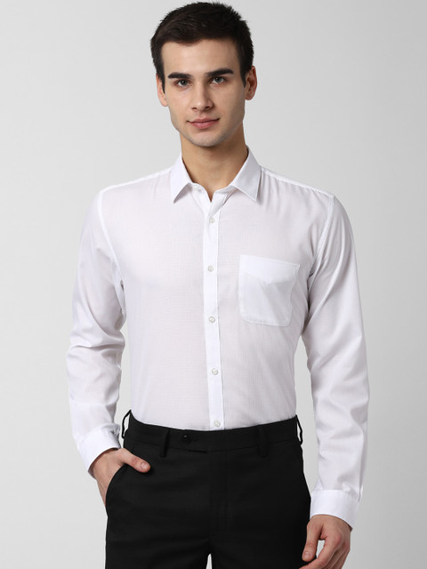 

Peter England Men White Regular Fit Self Design Formal Shirt