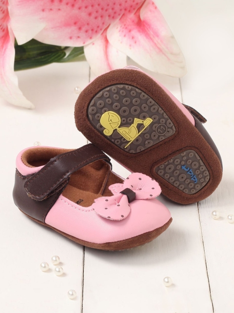 

Walktrendy Infant Girls Pink & Brown Colourblocked Mary Jane Booties