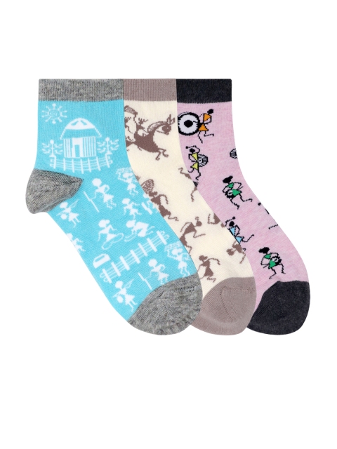 

Mustang Women Pack Of 3 Patterned Above Ankle-Length Socks, Blue