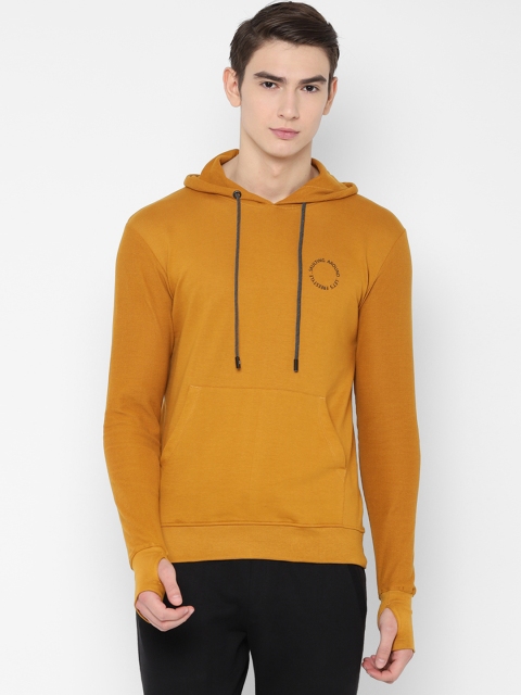

SKULT by Shahid Kapoor Men Mustard Yellow Printed Hooded Sweatshirt