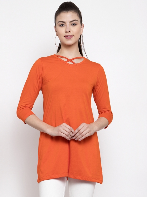 

Kalt Orange Solid Tunic