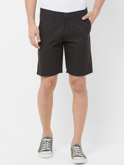 

FiTZ Men Black Striped Regular Fit Regular Shorts