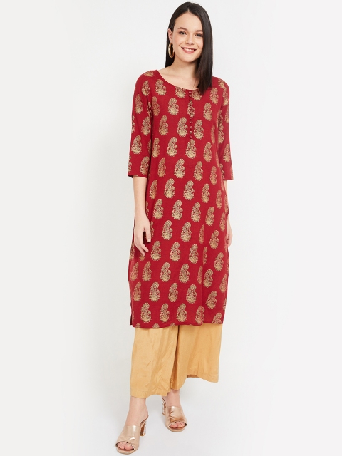 

Melange by Lifestyle Women Red Printed Straight Kurta