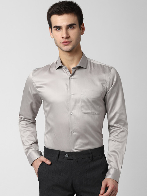 

Peter England Men Grey Slim Fit Solid Formal Shirt