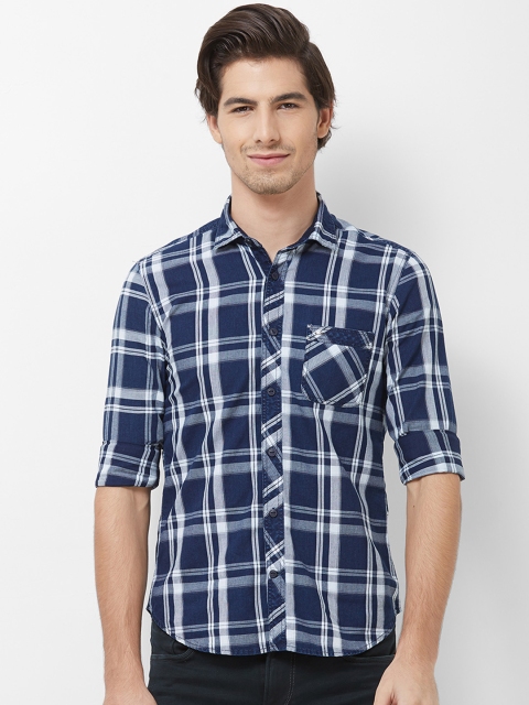 

Killer Men Blue Regular Fit Checked Casual Shirt