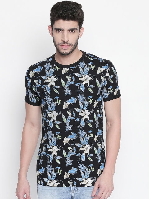 

Mufti Men Black Printed Round Neck T-shirt