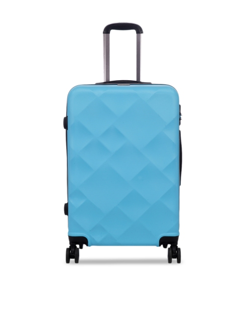

Teakwood Leathers Blue Textured Hard-Sided Medium Trolley Suitcase
