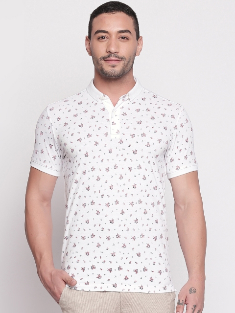 

Mufti Men White & Red Printed Polo Collar T-shirt