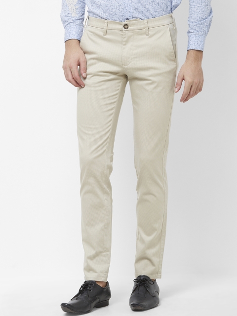 

Killer Men Cream-Coloured Slim Fit Printed Regular Trousers