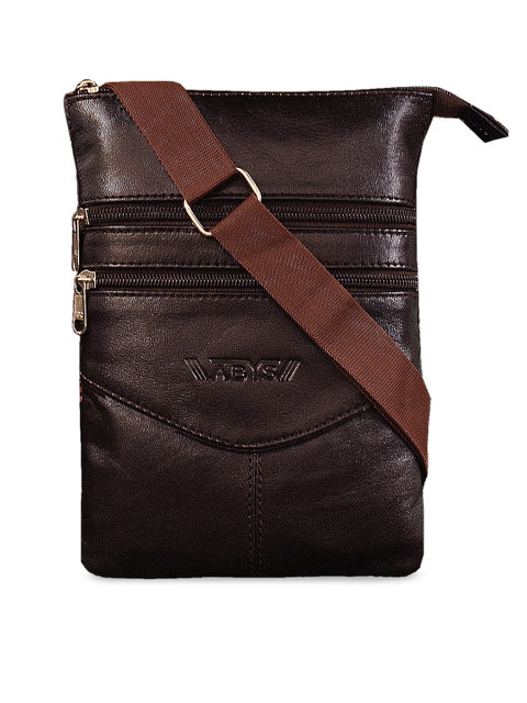 

ABYS Unisex Coffee Brown Solid Leather Messenger Bag