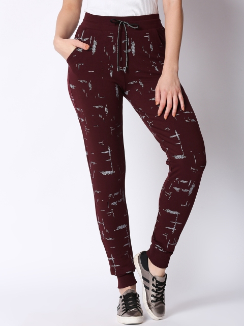 

I like me Women Maroon Printed Slim Fit Joggers