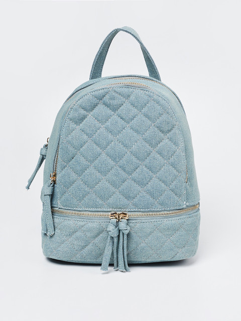 

Ginger by Lifestyle Women Blue Denim Quilted Backpack