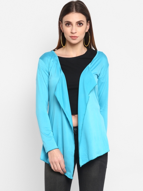 

Color Cocktail Women Blue Solid Open Front Shrug