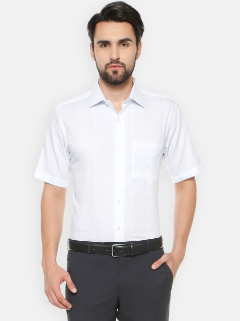 

Van Heusen Men White Regular Fit Checked Formal Shirt