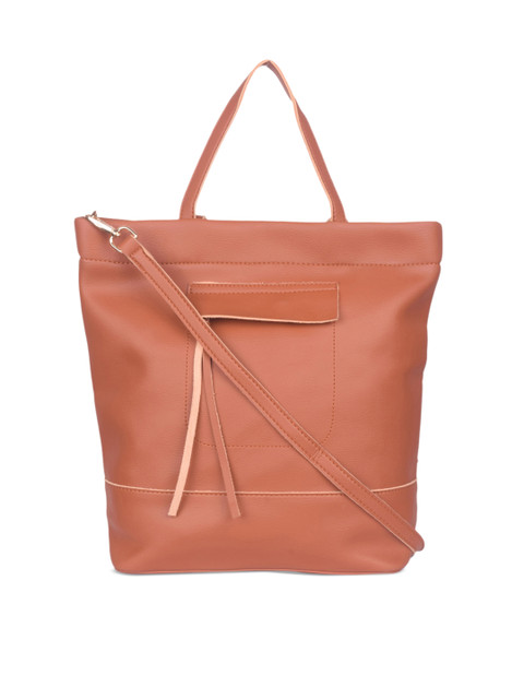 

Bagkok Tan Brown Solid Handheld Bag