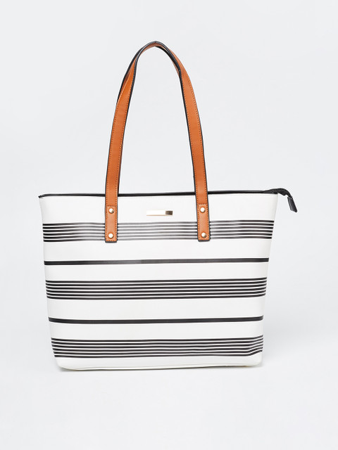 

Ginger by Lifestyle White & Black Striped Shoulder Bag
