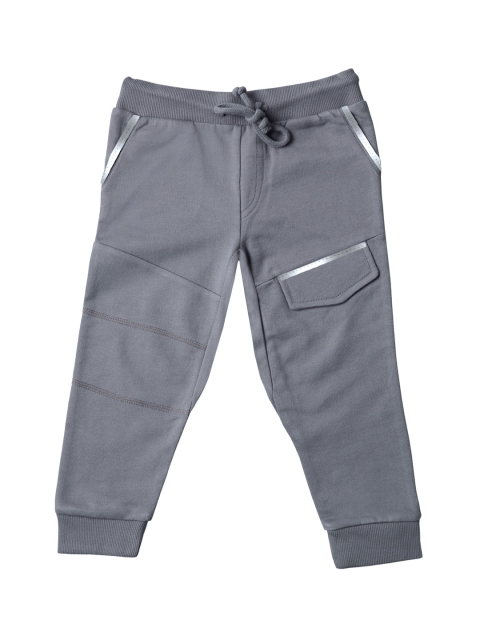 

Kid Studio Boys Grey Solid French Terry Straight-Fit Joggers