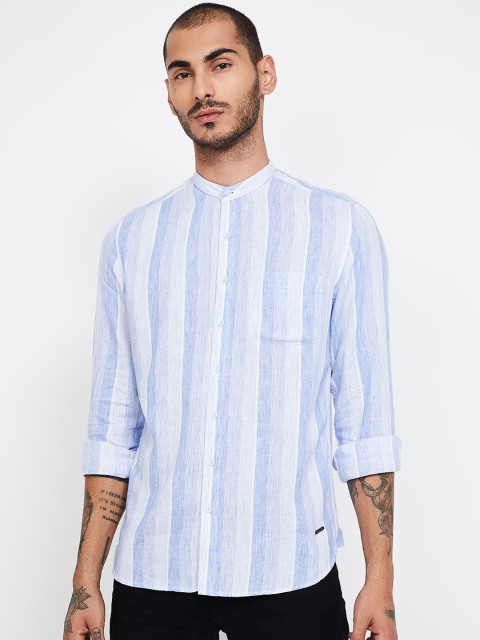 

Bossini Men Navy Blue & White Regular Fit Striped Casual Shirt