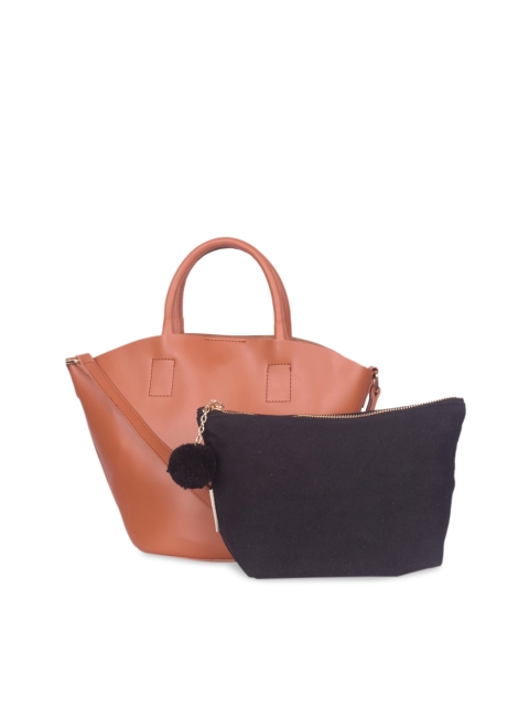 

Bagkok Tan Brown Solid Tote Bag With Pouch