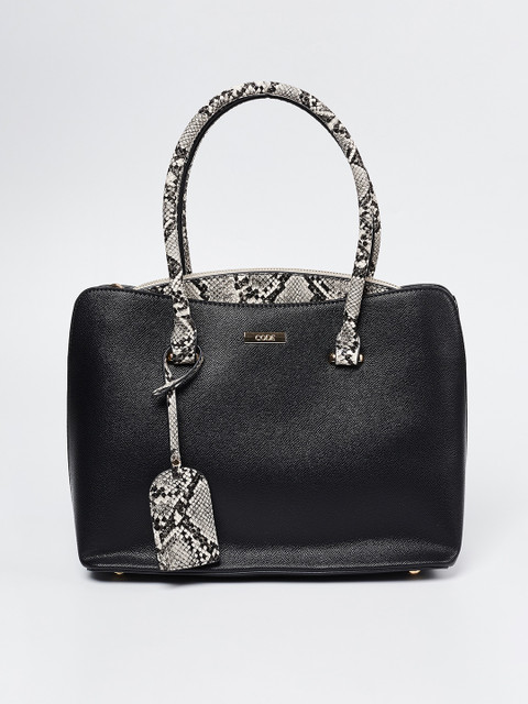

CODE by Lifestyle Black Snake Skin Printed Handheld Bag