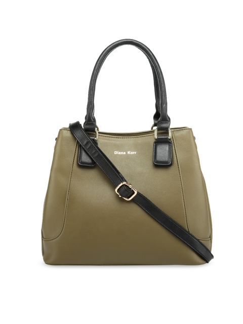 Diana Korr Olive Green Solid Handheld Bag