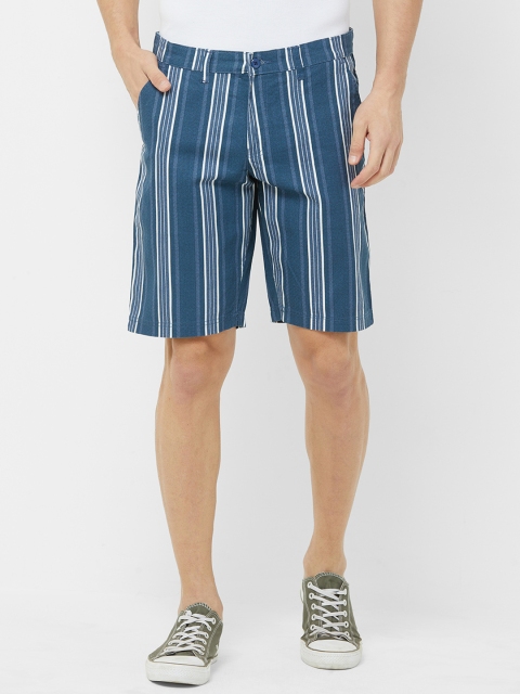 

FiTZ Men Blue Striped Regular Fit Regular Shorts