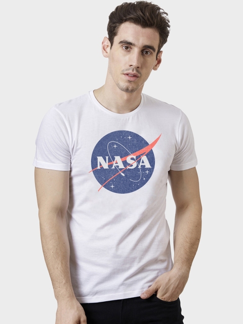 

Nasa By Free Authority White Men NASA Print Half Sleeve T-Shirt
