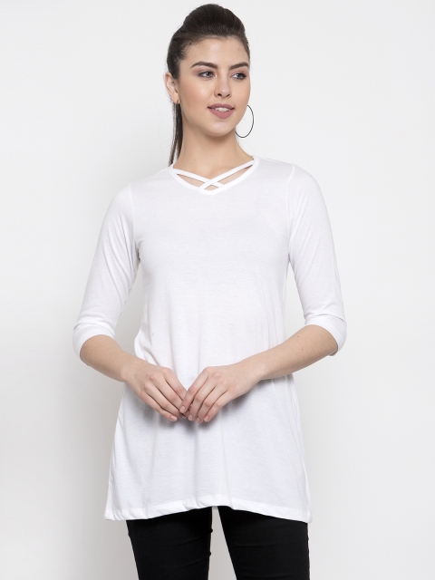 

Kalt White Solid Tunic