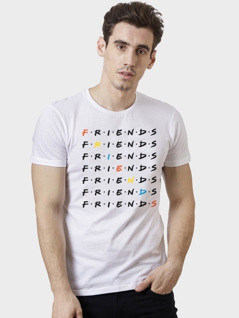 

Free Authority Men White Friends Printed Round Neck T-Shirt