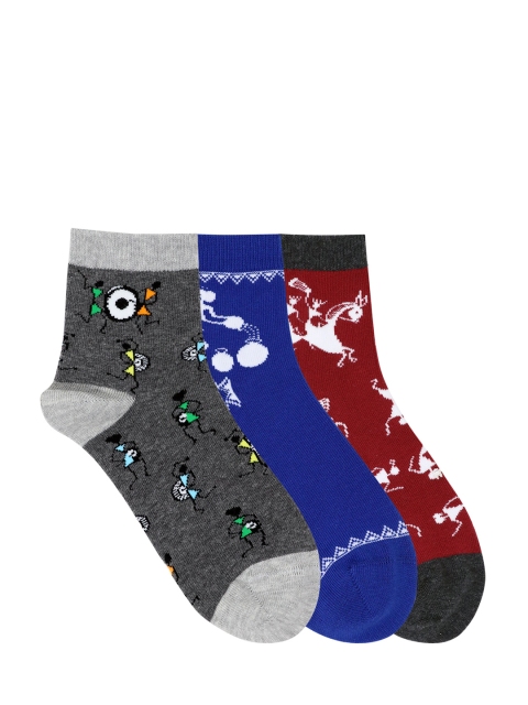 

Mustang Women Pack Of 3 Patterned Above Ankle-Length Socks, Grey