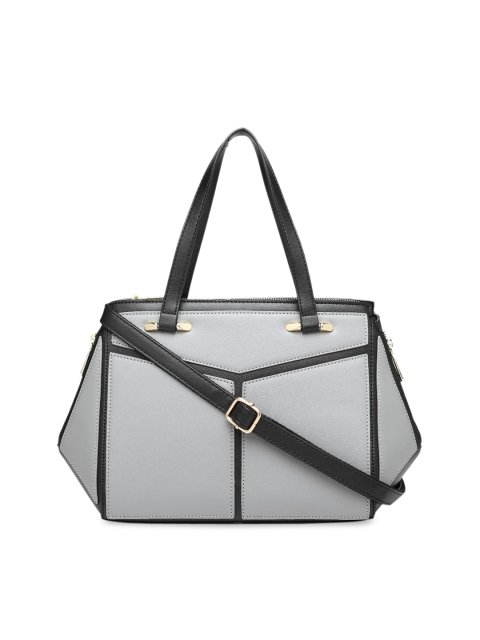 

Diana Korr Grey & Black Colourblocked Handheld Bag
