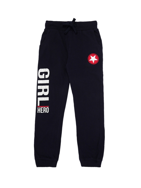 

Pantaloons Junior Girls Navy Blue Solid Slim-Fit Joggers